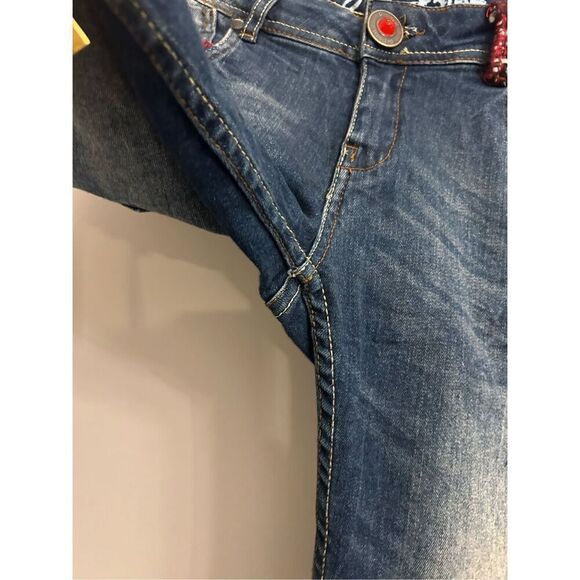 Desigual The Fun Slim Fit Jeans Yarn tweed accent size 26 Y2K low-rise - Picture 14 of 14